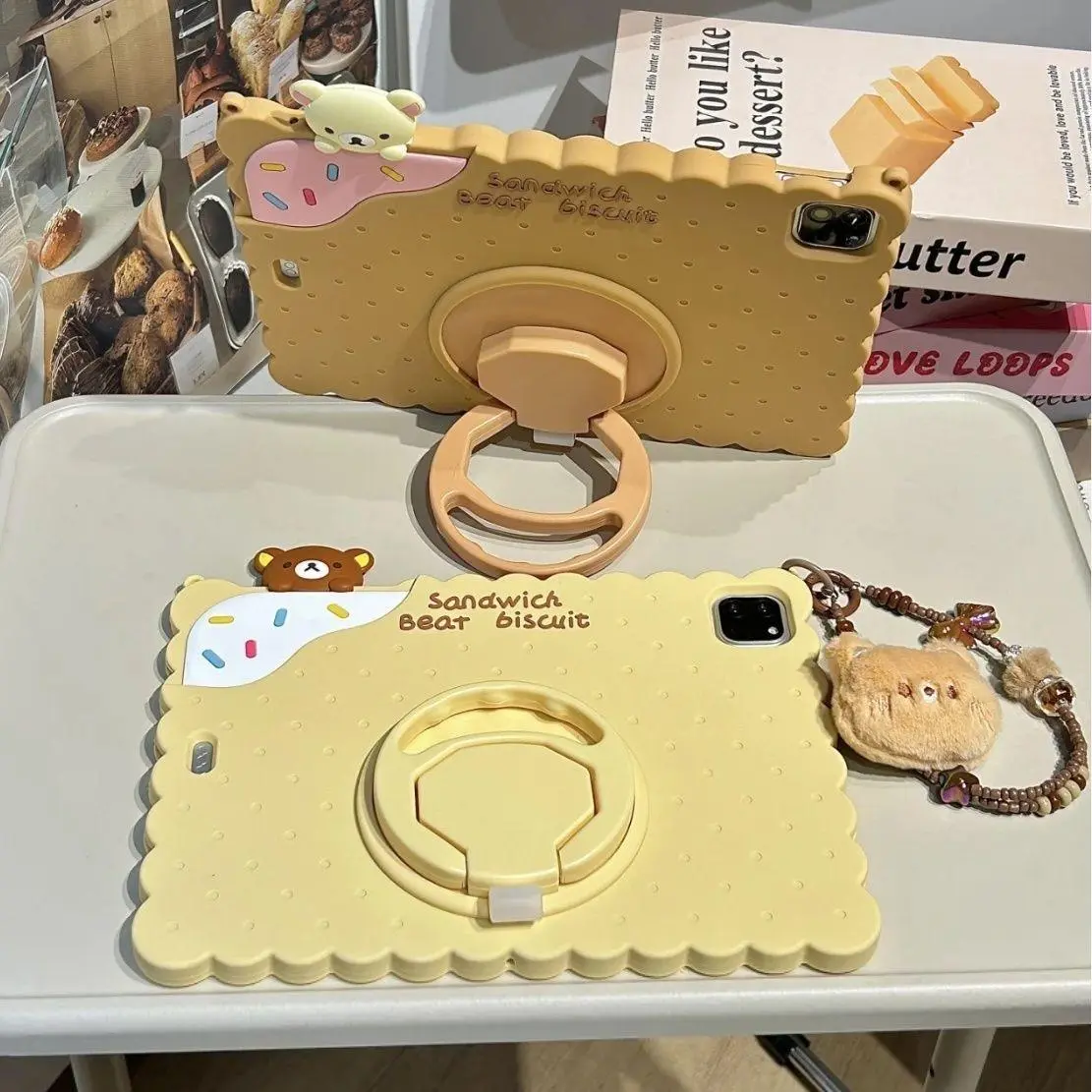 Kids Case For iPad A16 2025 Air 4 5 6 iPad Pro 11 10.5 Mini 3 4 5 6 10.2 inch 7 8 9th 2018 9.7 3D Cartoon Rilakkuma Tablet Cases