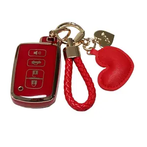 for Toyota Car Key Protection Set, Includes Keychain, Soft Durable Tpu, Fits Toyota Tundra Tacoma Sequoia 4runner Highlander Rav4 Camry Corolla Avalon Car Key Cover Key Case, Car Key Accessory