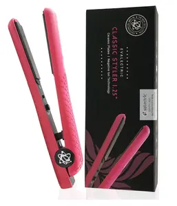 Evalectric Classic Styler Hair Straightener - 1.25" Ceramic Flat Iron with Floating Plates - Dual Voltage Hair Straightener - Negative Ion Technology - Travel Friendly - Pink