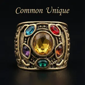 Common Unique Cosmic Energy Ring Ultimate Power Statement with Multi-Colored Gems Sizes 8 to 12