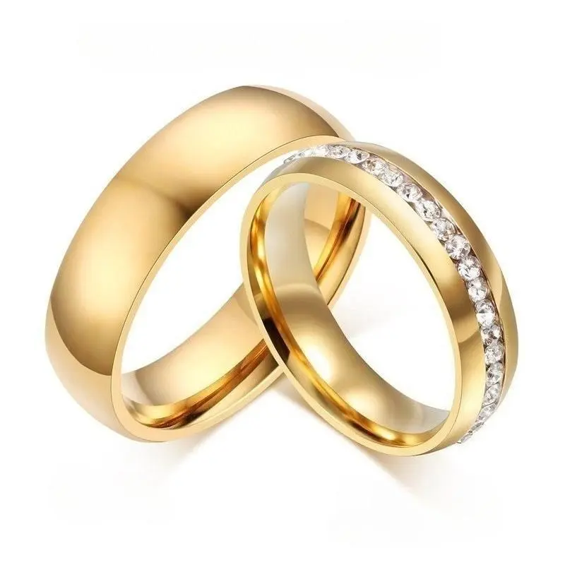 Fashion Couple Wedding Rings - Artificial Gemstone Jewelry for Men and Women, Anniversary Gift