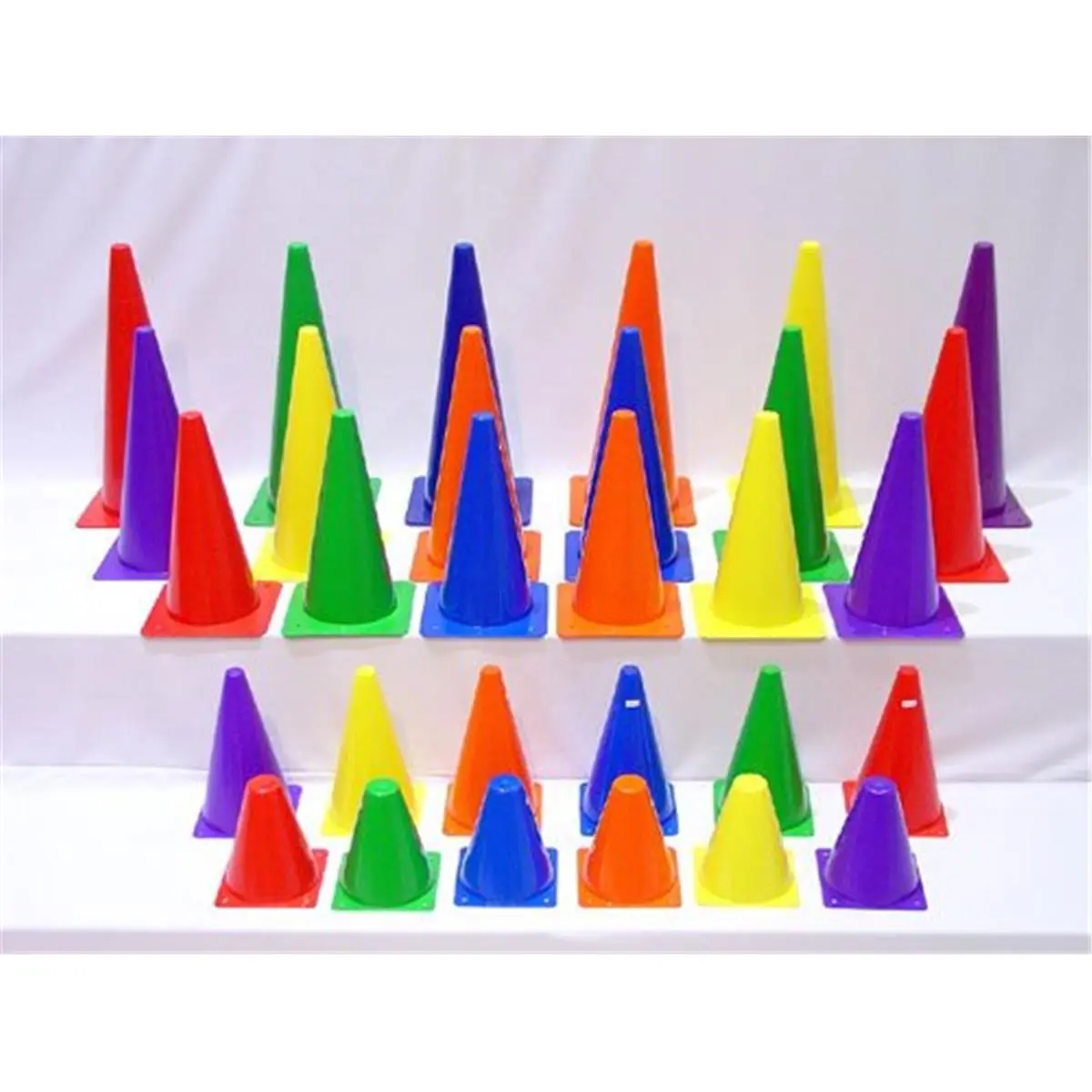 EVERRICH 6-Pack 12-Inch Plastic Cones - Enhanced Visibility, Sport & Fitness Training Tools, Mark Floor Spots/Game Boundaries, Keep Participants Attention
