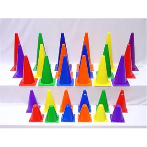 212 MAIN 12-Inch Plastic Cones - Set of 6, Outdoor Activity, Indoor Use, Game Borders, Enhanced Visibility