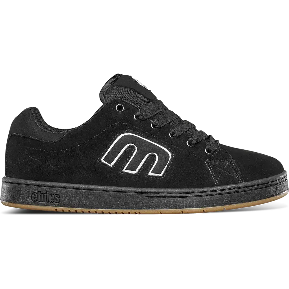 ETNIES Callicut Black Suede Boys' Skateboarding Sports Shoes - Icon Collection Low-Top Footwear with STI Level 1 Insole, 400 NBS Rubber Outsole, Laces, Athletic & Everyday Wear Design, Everyday Shoes, Outdoor Sneakers