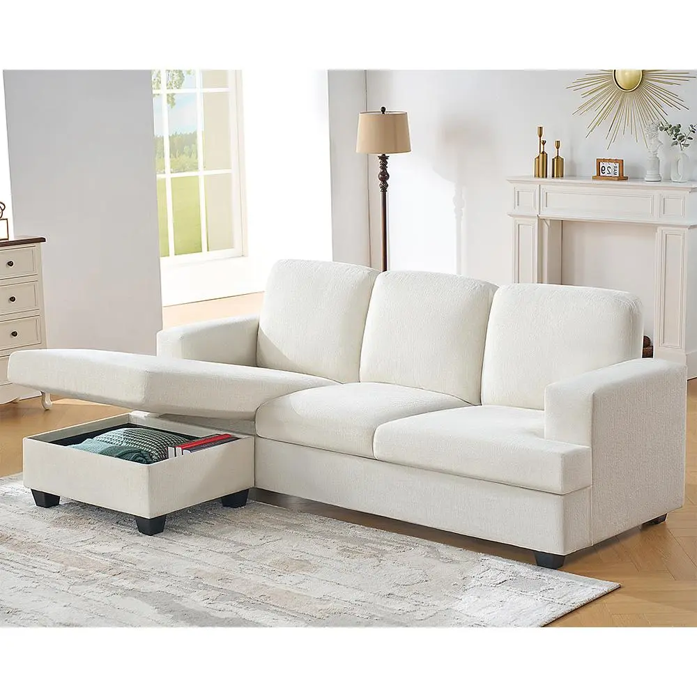 Beige-L Shape Couch