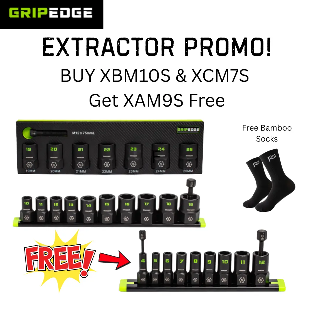GripEdge G-FORS Socket Extractor Tool Bundle, Ultimate mm Socket Extractors - Buy XBM10S & XCM7S Get XAM9S Free, Millimeters