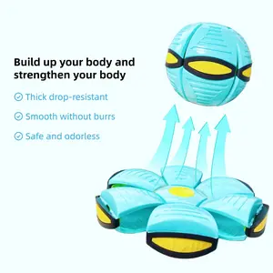 bounce ball-Children's UFO Ball Toy Outdoor Flat Throwing Boys' Disc Ball Toy Shape Changing Toy Ball Parent Child Interactive Toy Suitable for 34567 Year Old Boys and Girls Stress Relieving Bouncing Flying Ball Toy
