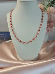 14K Laminated Gold Red Evil Eye Necklace