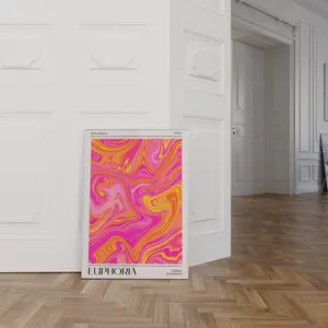 Room Decor, Euphoria Wall Art, Trendy Holographic Pink And Orange Print, Aesthetic Print, Retro Abstrac Gradient Poster, Vintage Euphoria Print