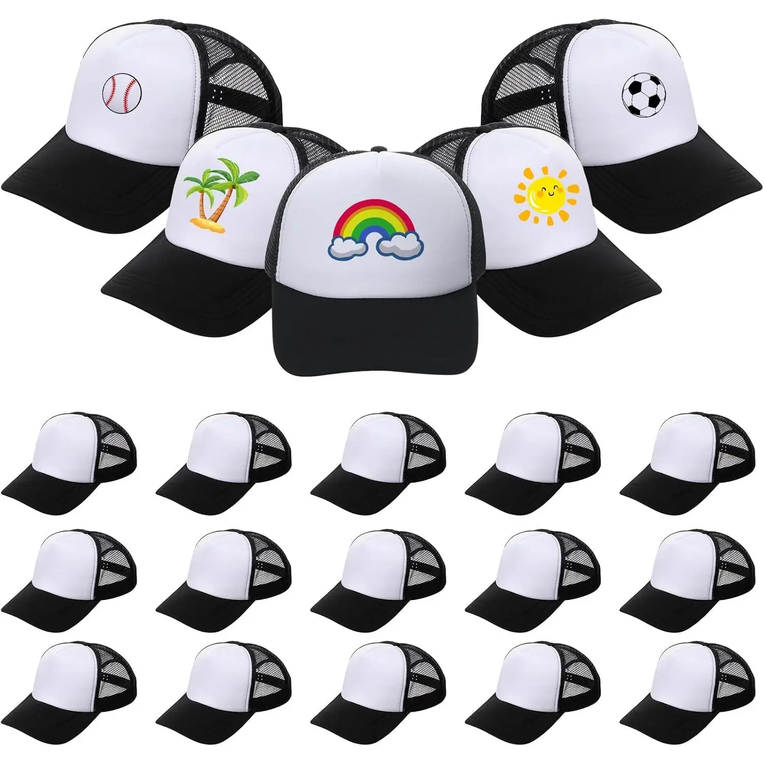 20 Pack Sublimation Blank Trucker Hats Bulk Adjustable Mesh Baseball Caps for Men and Women2026