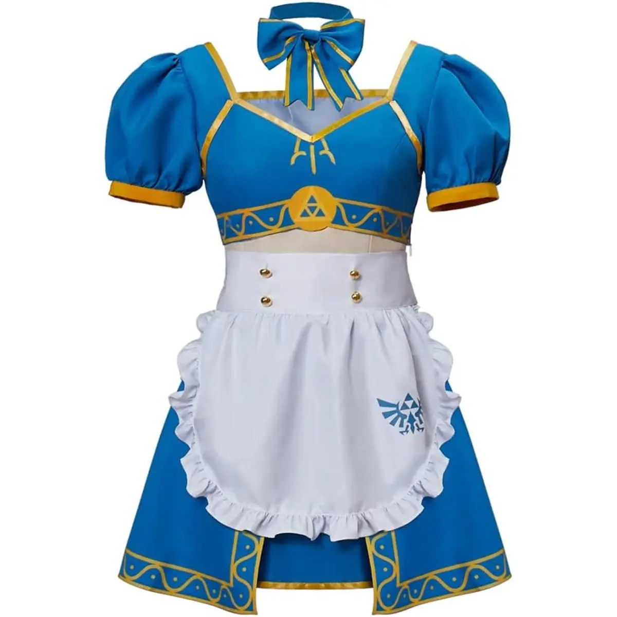 Women‘s Princess Zelda Inspired Lolita Kimono Apron Maid Costume Set