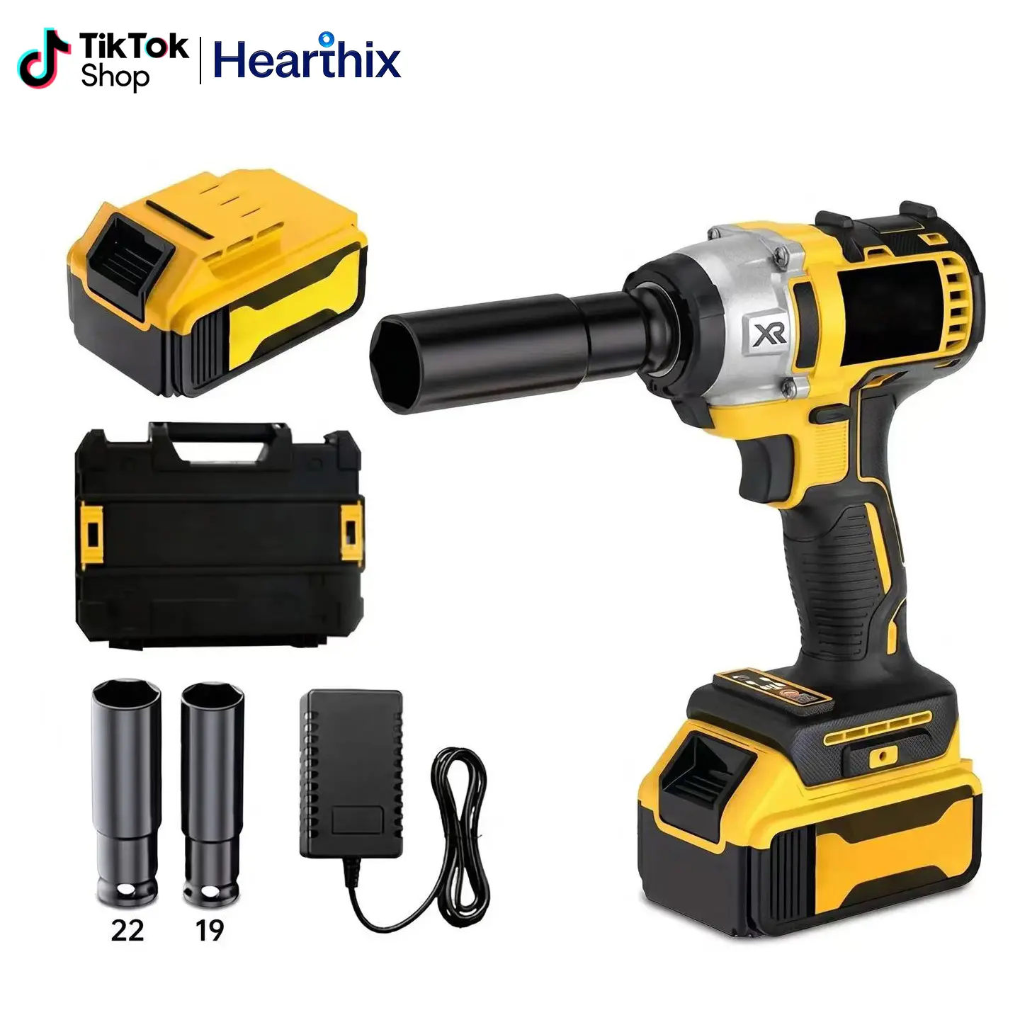 21V Powerful High-Torque Cordless Impact Wrench & Impact Drill Heavy-Duty Complete Set, 4.0Ah Battery & Charger, Complete Drill Bits & Sleeves, Car Repair Power Tool, Father's Day Gift