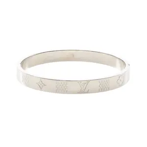 Pre-owned Louis Vuitton Stainless Small Leather Goods Damier Bangle
