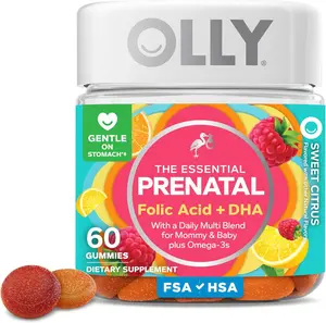 Prenatal Multivitamin Gummies Citrus Berry, Folic Acid, Vitamin D & Omega 3 DHA, Daily Support, 60 Count