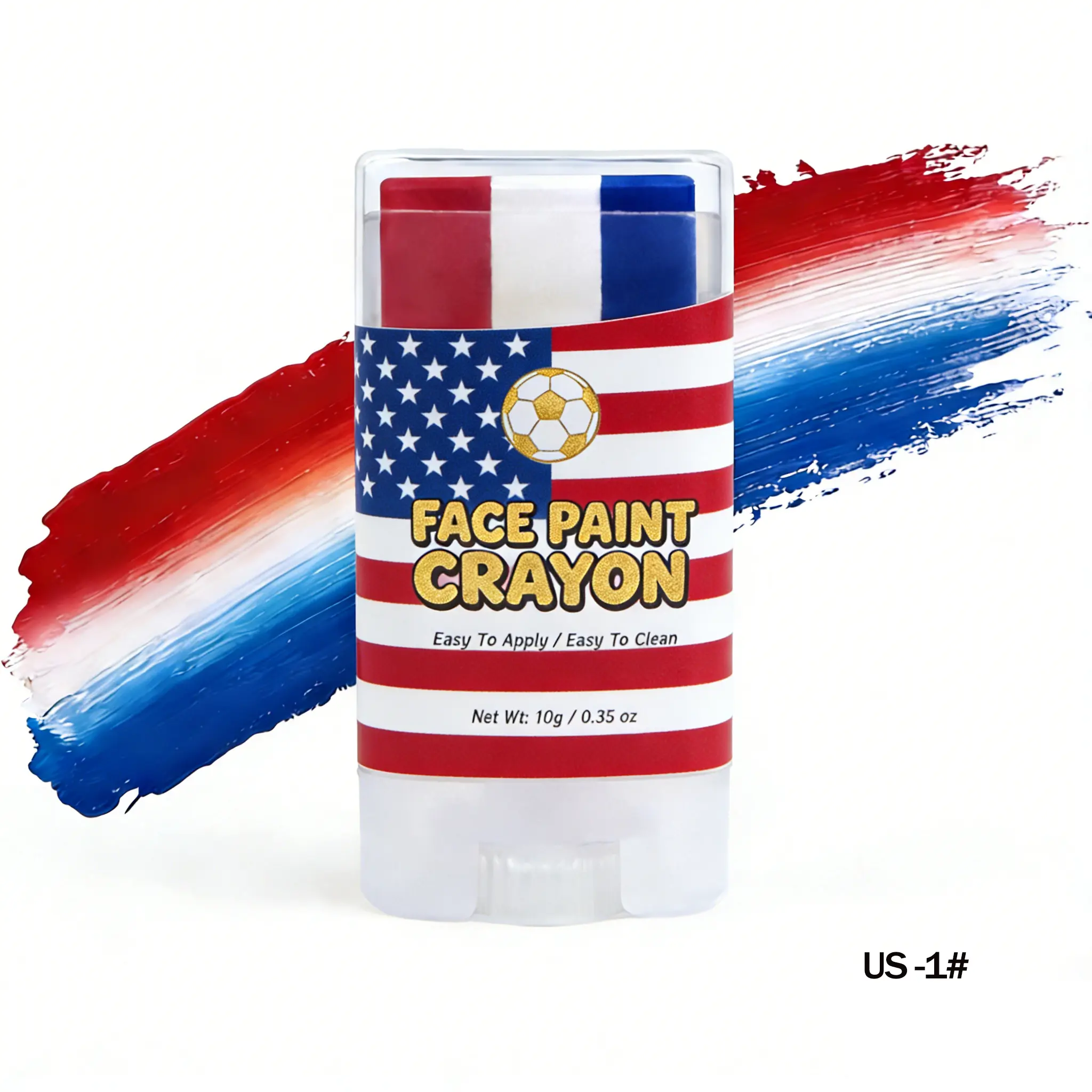 Patriotic Red White Blue Face Paint Stick Makeup for 4th of July, Sports & Events Easy Face & Body Paint for Baseball, Softball & 4th of July Accessories for Women Independence Day Stick