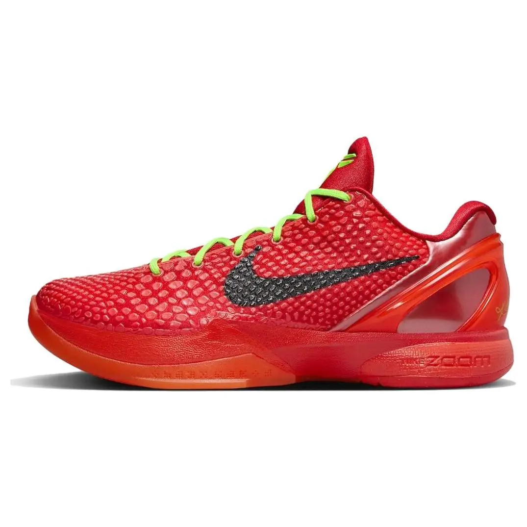 Nike Kobe 6 Protro Reverse Grinch Low Top Basketball Shoes Unisex Bright Crimson Black Electric Green FV4921-600