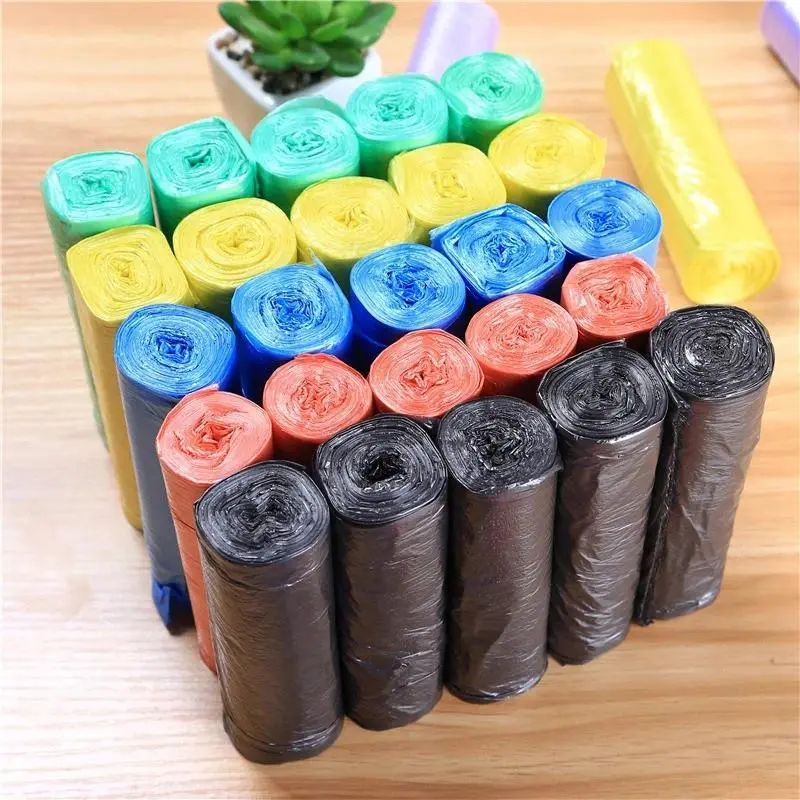 Disposable Flat-Mouth Leak-Proof Drawstring Trash Bags in Roll, New Thickened Strong Material, 45x50cm Household Kitchen Garbage Bags, Drawstring Bag