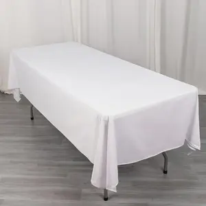 Scuba Rectangular 60"x102" Tablecloth White - Wrinkle Free & Stain Resistant Table Cover for Weddings and Banquets