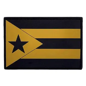 Puerto Rico Flag Patch [3.0 X 2.0 -Hook Fastener -PVC Rubber-P2]