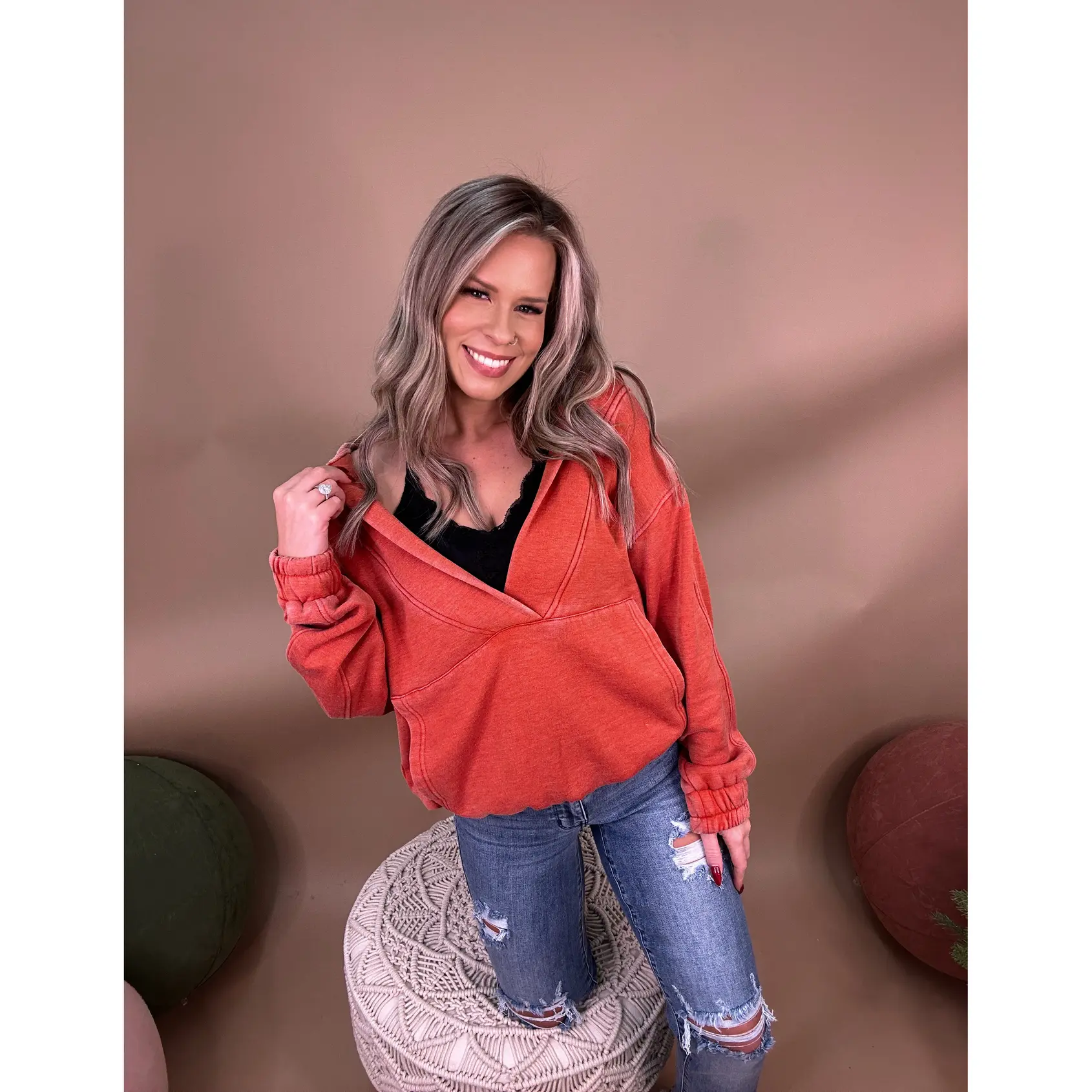 Bestie Girl Hoodie- Burnt Orange