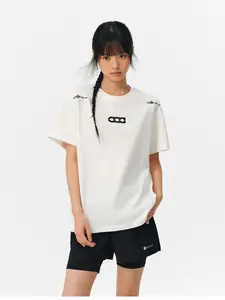 ATRY Men’s Embroidered Logo T-Shirt, New Summer Style, American Color-Block Lettering, Sporty Casual Short Sleeve Top