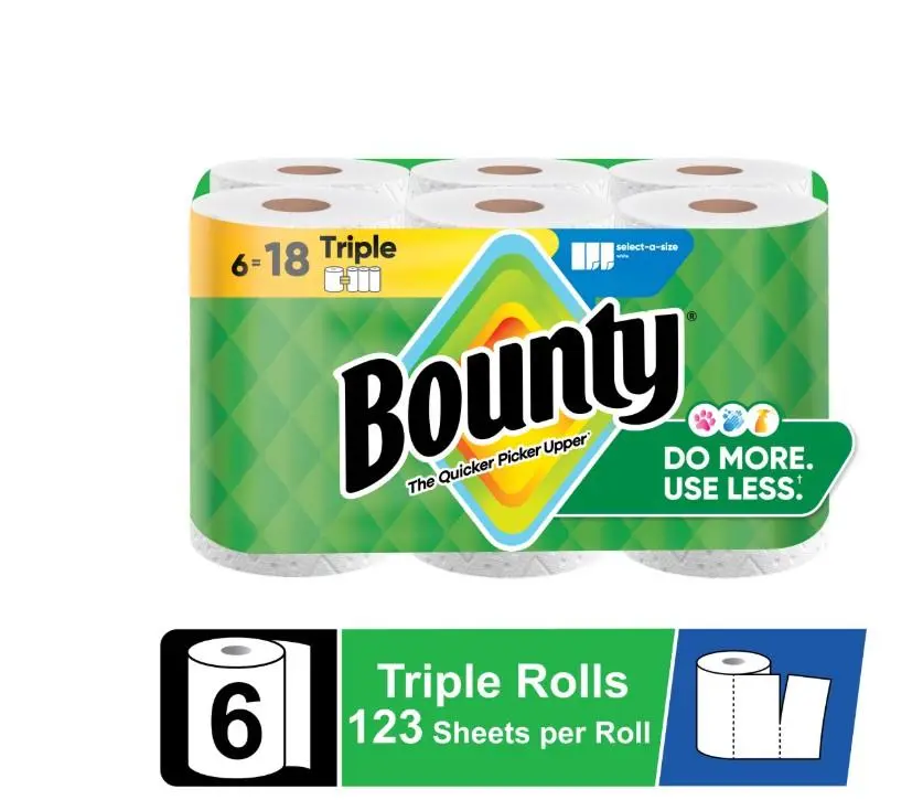 Bounty Paper Towels Select-a-Size, 6 Triple Rolls