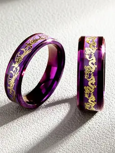 Titanium Steel Couple Rings, Guardian Love Design, Unisex Daily Wear, Perfect Gift for Lovers, 6mm Comfort Fit, Unique Pattern, Wedding, Engagement, Anniversary