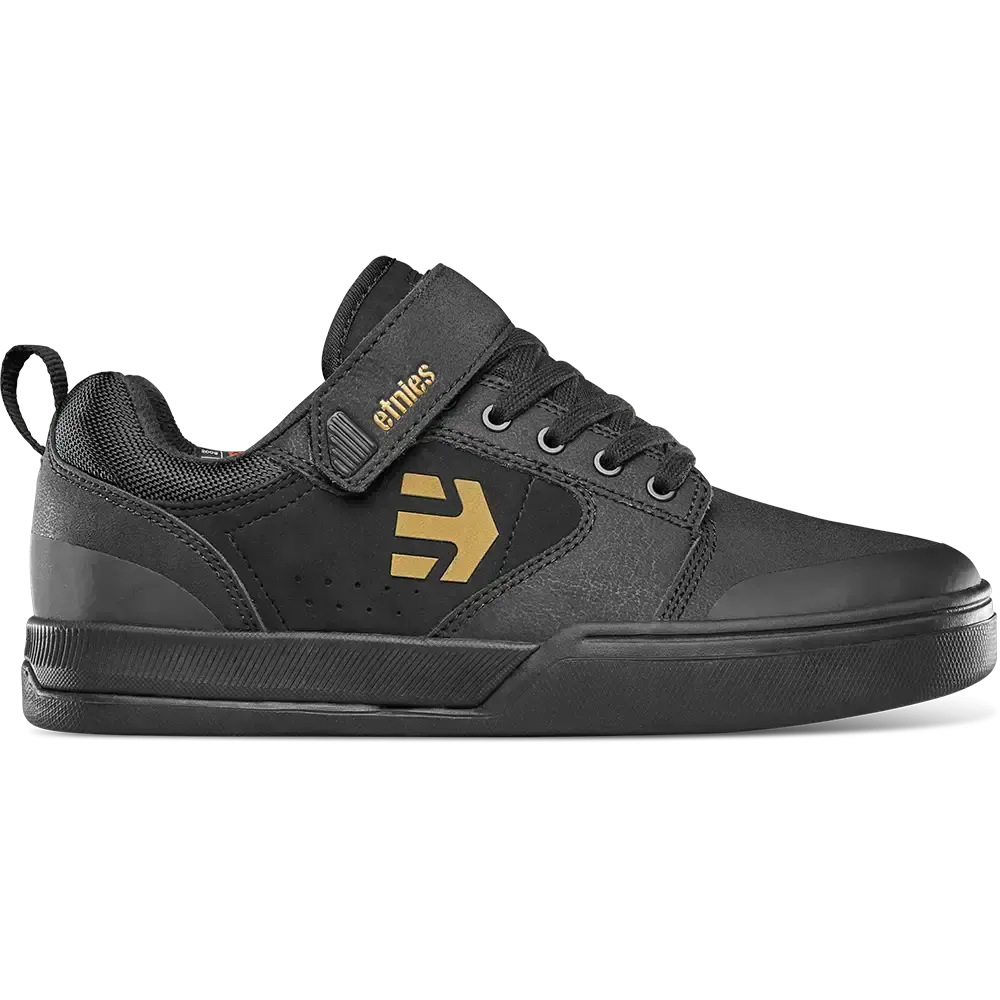 Etnies Camber Clip Black/Gold Clipless Pedal Shoe with STI Level 1 Insole & EVA Midsole for Mountain Biking Comfort Sports Shoes