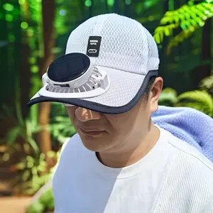 Summer solar-powered fan rechargeable sun protection and UV protection extended brim fishing sun hat for men and women hat-solar