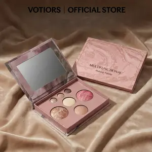 VOTIORS  Multi-Use Eyeshadow Palette | Blush Highlighter Contour in One | Portable for On-the-Go Makeup beauty Blend Titanium eyeshadow palette