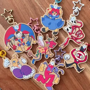 The Amazing Digital Circus Wooden Keychain
