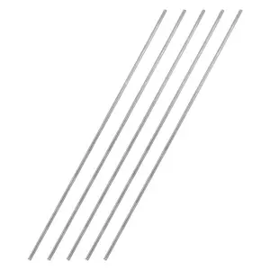 2mm x 300mm 304 Stainless Steel Solid Round Rod for DIY Craft - 5 count