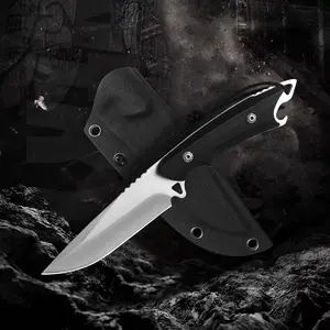 Camping Knife,G10 Handle +Lanyard Design,CNC Numerical Control Fine Grinding Process,Knife with K Sheath,for Camping,Fishing,Hiking,Backpacking Essential,Gift for Men