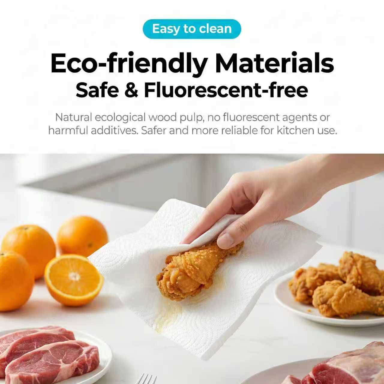 Vinda Hanging Kitchen Paper Towels with free hook -Quick Grab, Fully Protected, Saves Space| Ultra Water& Heavy Oil Absorbent Wipes, Washable & Extra Strong When Wet  2-Ply, 180Sheets/bag,  100% Virgin Pulp, Food Safe - TikTok Must-Have for Kitchens