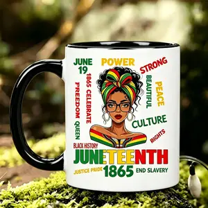 Juneteenth Reusable Coffee Cups Black History Ceramic Cup Juneteenth 1865 Ceramic Cup African American CUP Emancipation Day Ceramic Mug Black Pride Ceramic Mug Juneteenth Celebration Ceramic Mug Black Culture Ceramic Mug