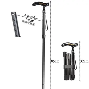 Plain glossy carbon fiber ultralight foldable telescopic elderly walking stick portable style cane