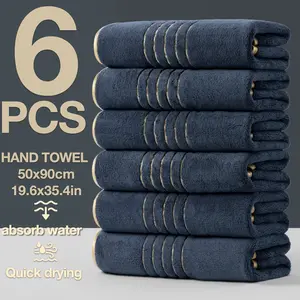 6-Pack High-Quality Luxury Face Towels, 50x90cm, Ultra-Soft Microfiber, Quick-Dry, Absorbent, Reusable, Ideal for Spa, Home, School, Gym, Hand Towel