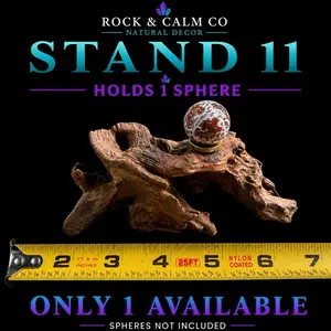 Natural Driftwood Crystal Sphere Stand | Single Sphere Holder | Rustic Decor Home