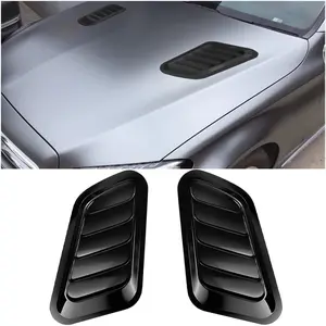2 count Universal Hood Air Vents for  Hood Scoop, Bonnet Vent Hood Air  Trim Cover (Black)