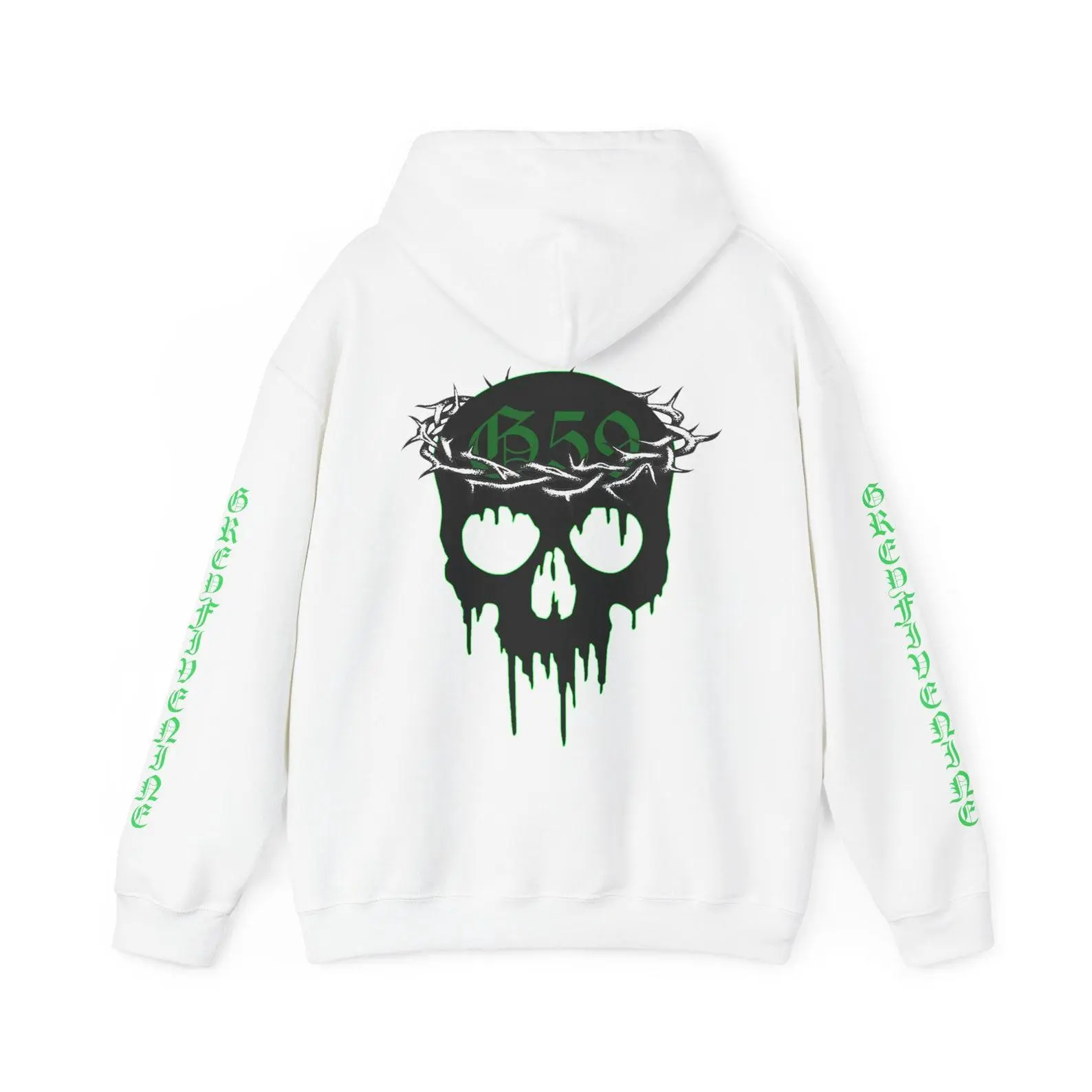 G59 Thorned Crown Hoodie for Men and Women, Print on Back of Hoodie, Classic Streatwear Top, Trendy Hoodie, Print Hoodie, Cool Unisex Fashion Top