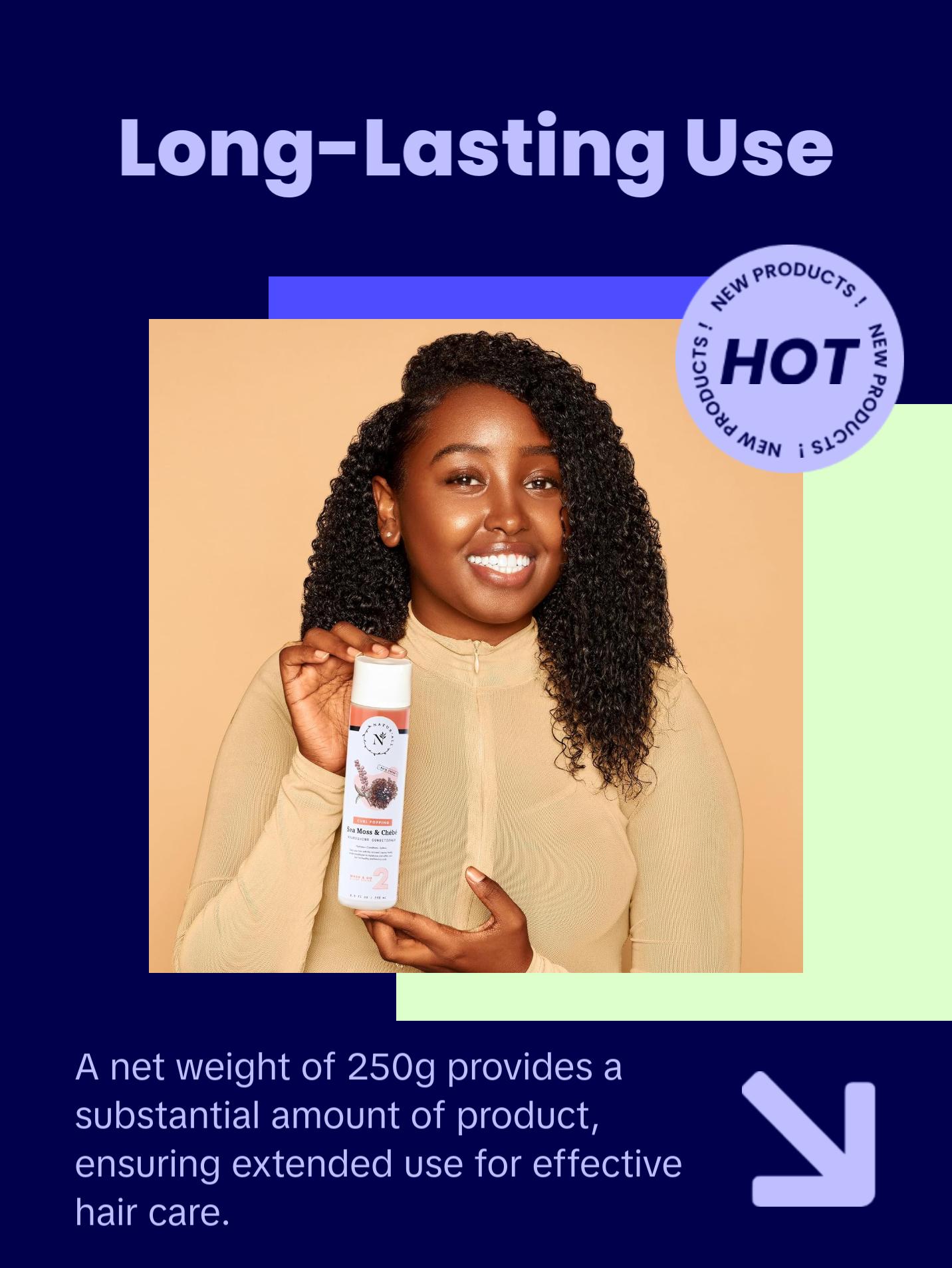 NaturAll Sea Moss & Chebe Conditioner - Sulfate-Free Anti-Frizz Formula to Moisturize, Detangle & Soften Dry Hair (8.5 Oz)