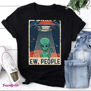 Ew People Alien Shirt Funny Ufo Vintage Retro Alien Vintage T-Shirt, Alien Shirt, Alien UFO Shirt, Gift For Alien Lover Shirt