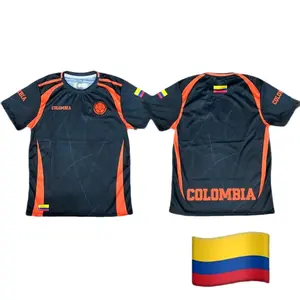 Colombia Black Unisex Jersey - Short Sleeves for Soccer Fans home jersey fan