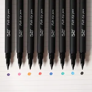 Set of 8 Felt Tip Pens - Fine Point - Fast Dry - No Smear - Assorted Colors - Perfect for Color Coding, Journaling, and Memorizing - Christmas Gift