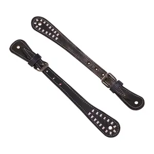 Charro Jaraneado Black Spur Straps Correnos