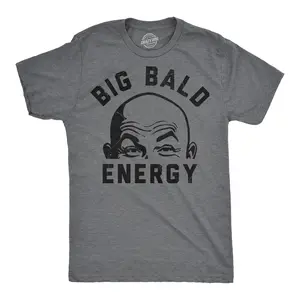 Mens Funny T Shirts Big Bald Energy Sarcastic Graphic Novelty Tee for Men Mens Funny T Shirts Cool Vintage Fashion T-Shirt Gift Classic Menswear Funny Sarcastic Short Sleeve Novelty Tees for Guys Dark Grey