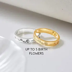Birth Month Flowers Ring Family Floral Ring Gift for MomMother Ring