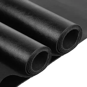 Faux Leather 1.0mm Thick Upholstery Leather 2 Yards 54" x 72" Vinyl Leather Fabric by The Yard Soft PU Faux Synthetic Leather Pleather Fabric Black for Sofa Bags Chairs  Seats DIY Crafts