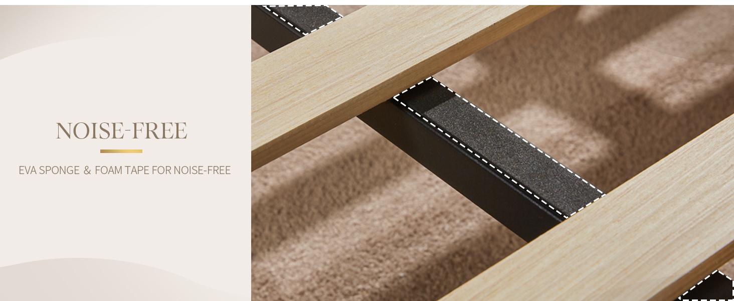 AMERLIFE 61.4 Tall Harp Bed Frame, Modern Velvet Upholstered Bed with Vertical Channel Gold Trim Headboard and Footboard/Comfortable&Sturdy/ Luxury Furniture Design/Queen/King Size/Best Gift Ideas/Christmas Gifts