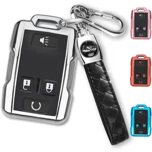 for Chevy Key Fob Cover with Keychain,Car Key Case Shell Protector for Chevrolet Chevy Silverado Colorado GMC Sierra Canyon Yukon Tahoe Suburban